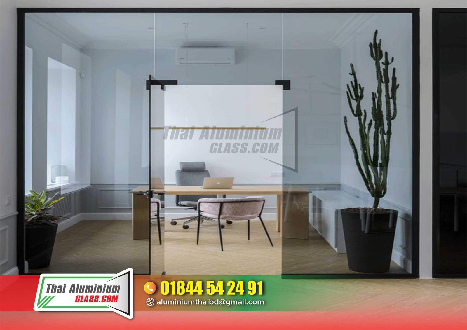 Full-Height Glass Partition