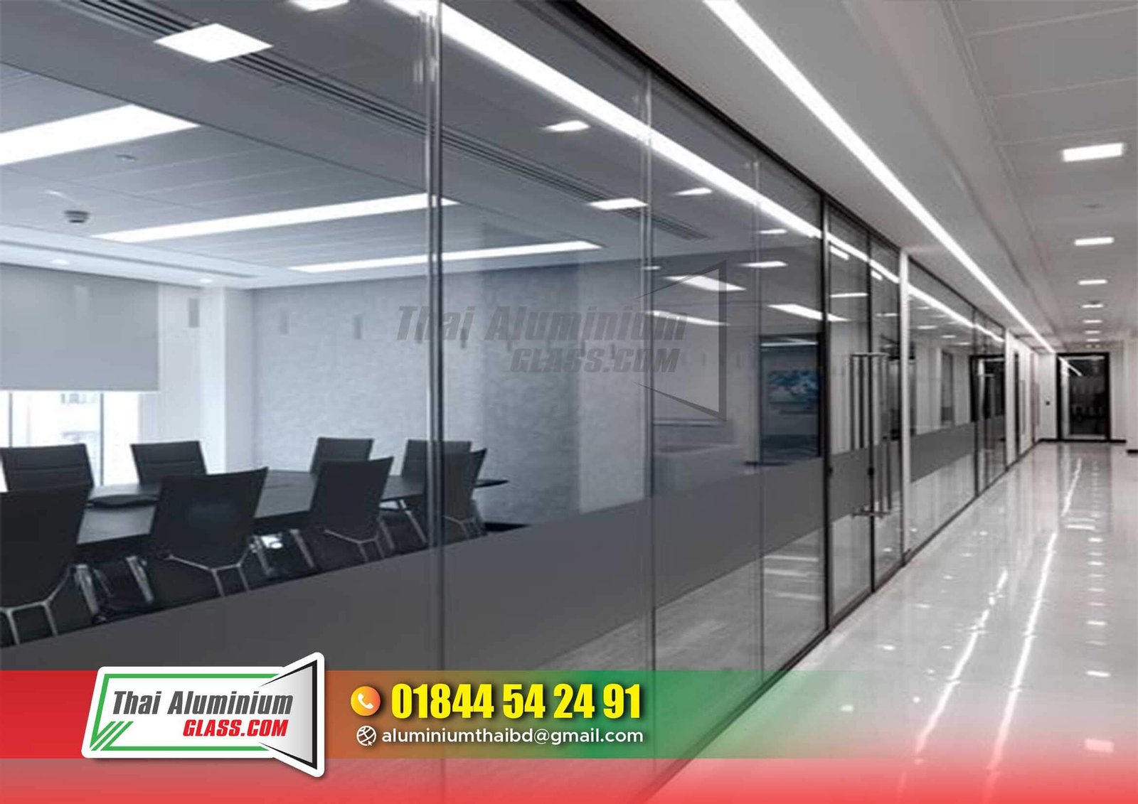 Full-Height Glass Partition