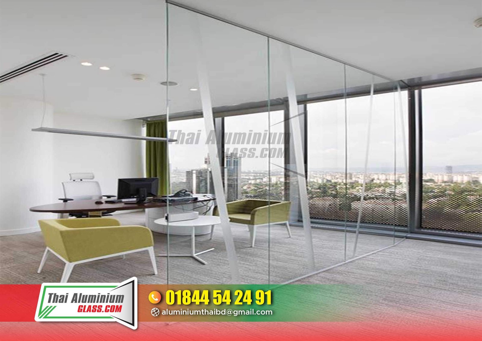 Full-Height Glass Partition
