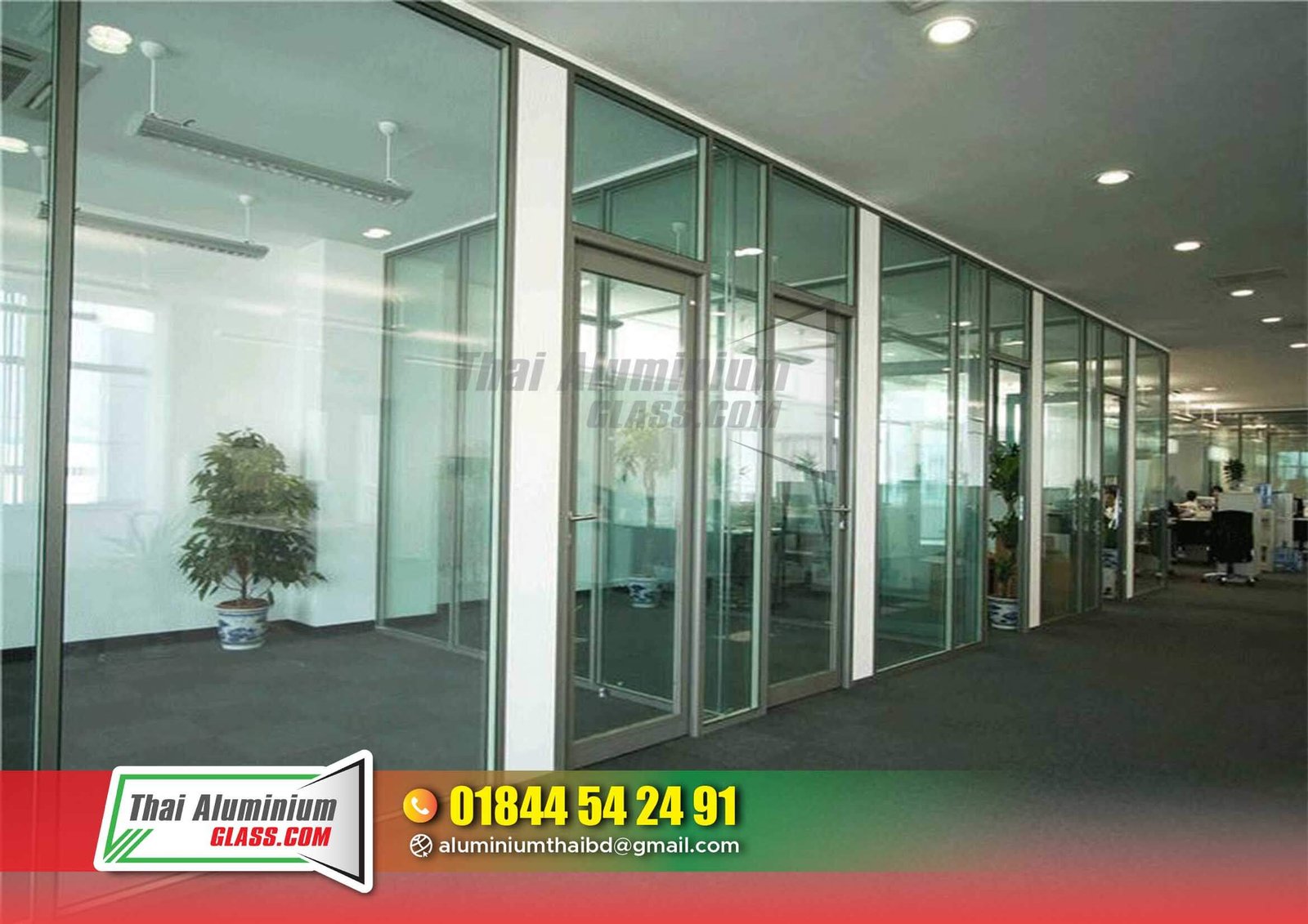Full-Height Glass Partition