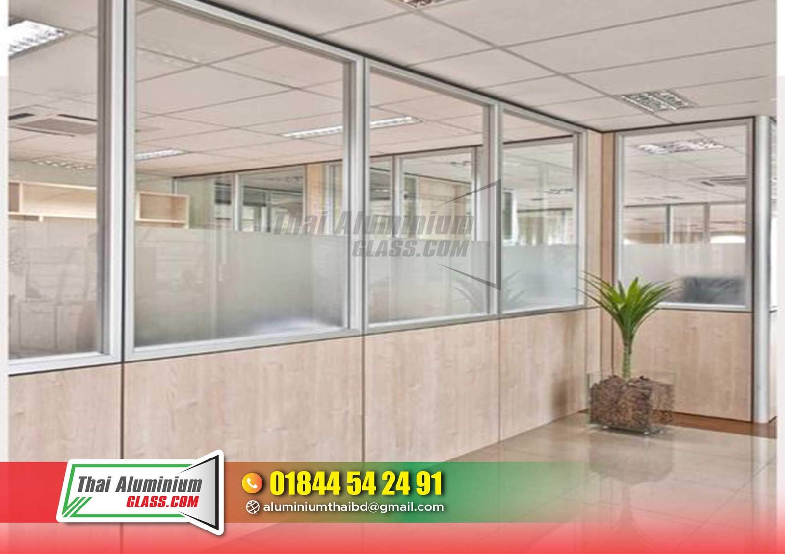 Glass Partition with Aluminium Frame