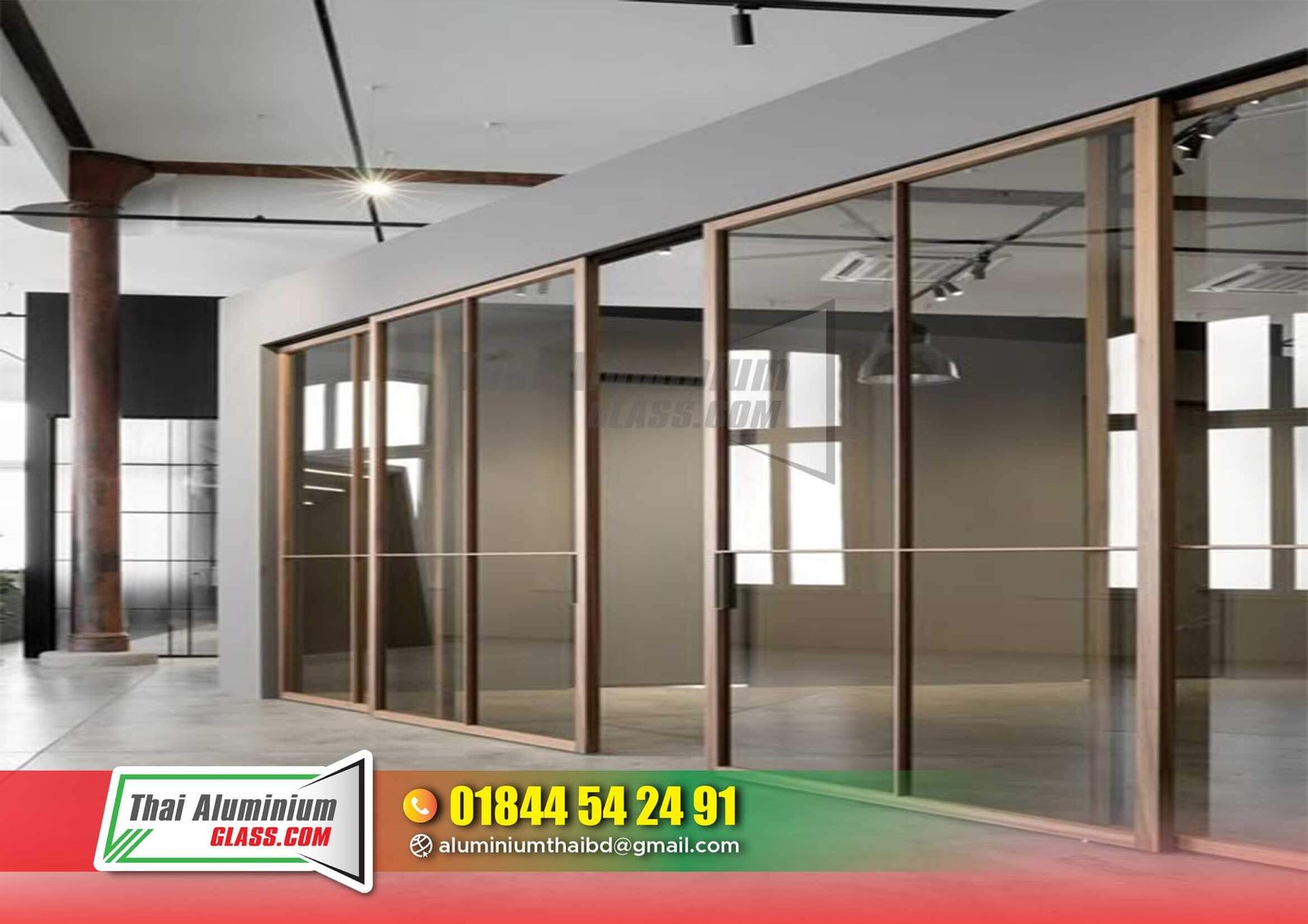 Glass Partition with Aluminium Frame