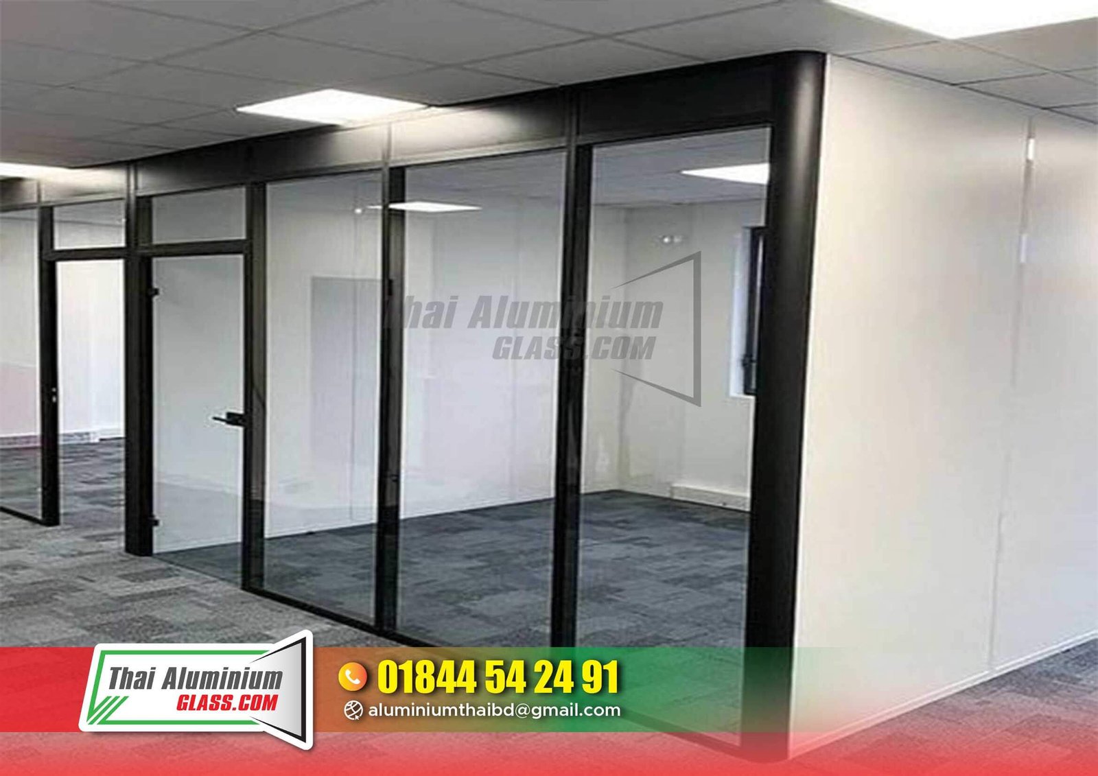 Glass Partition with Aluminium Frame
