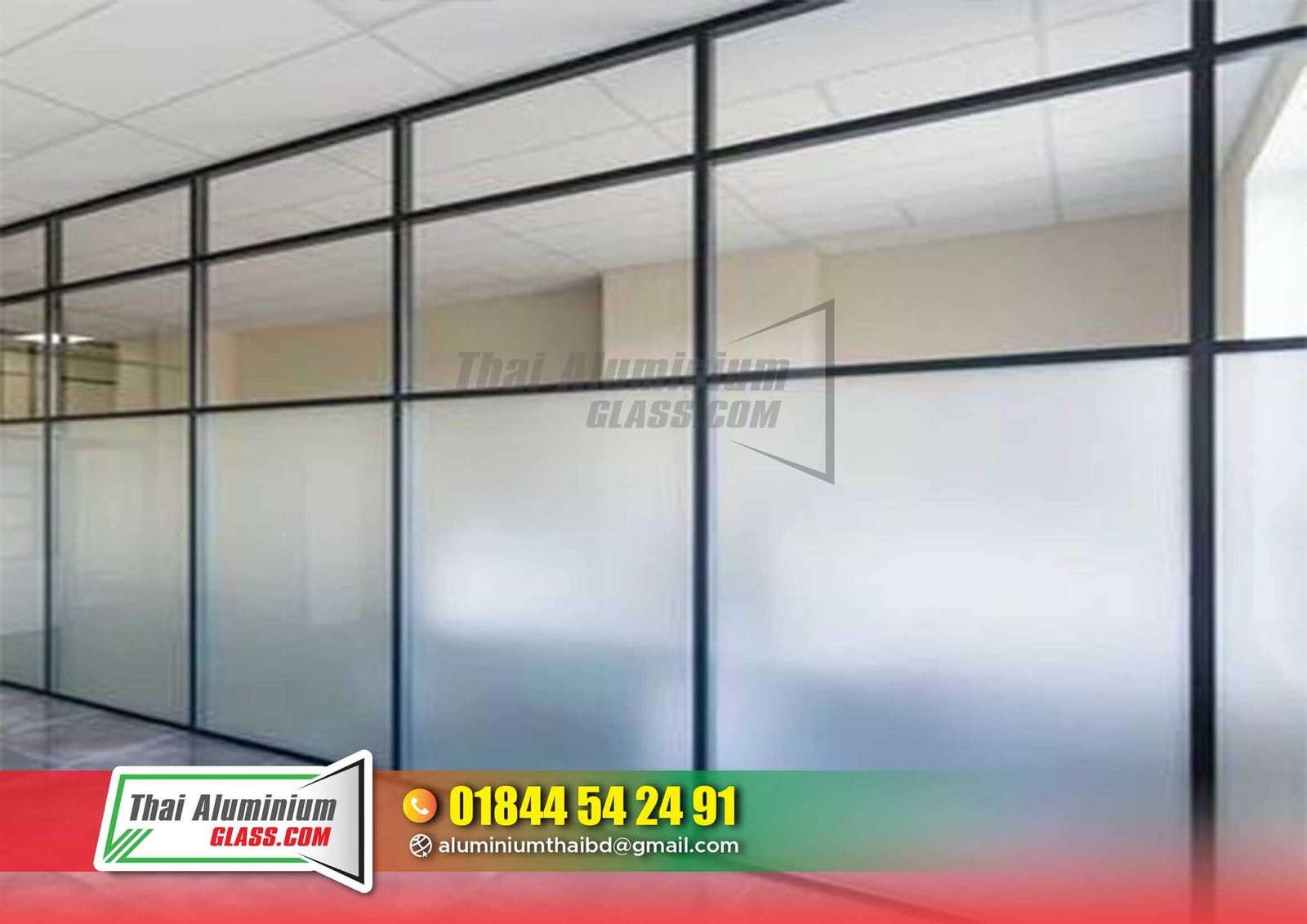 Glass Partition with Aluminium Frame