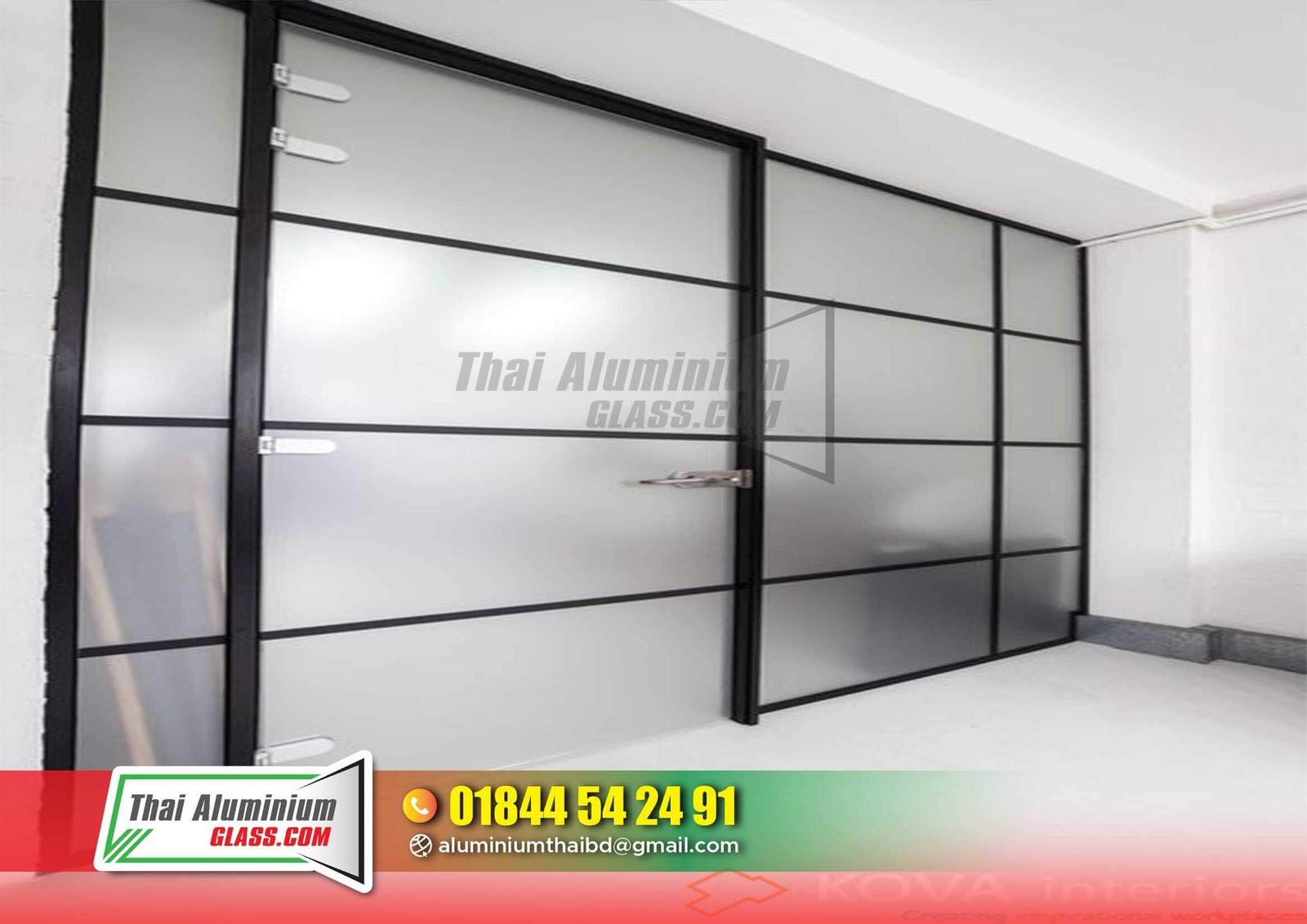 Glass Partition with Aluminium Frame