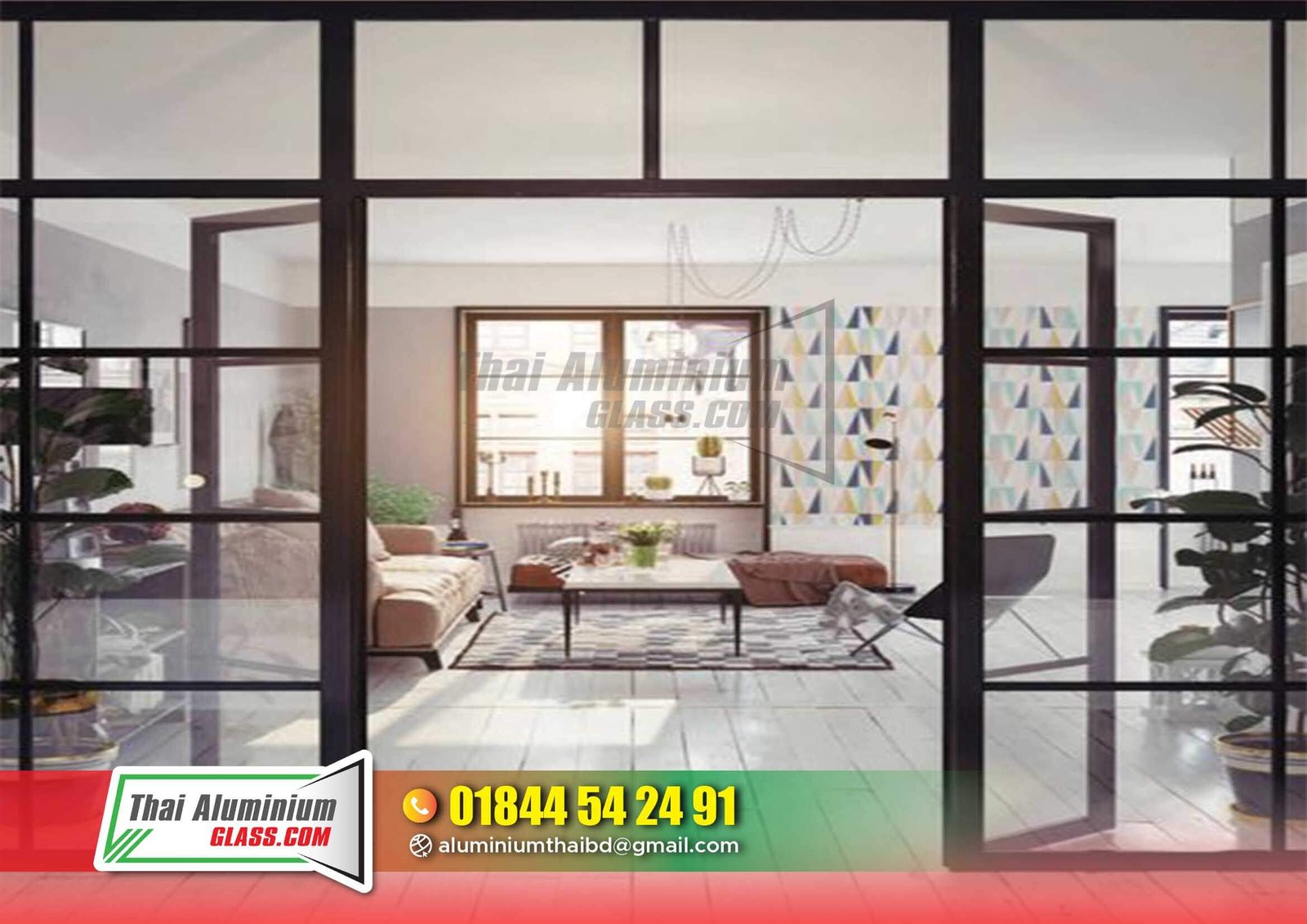 Glass Partition with Aluminium Frame