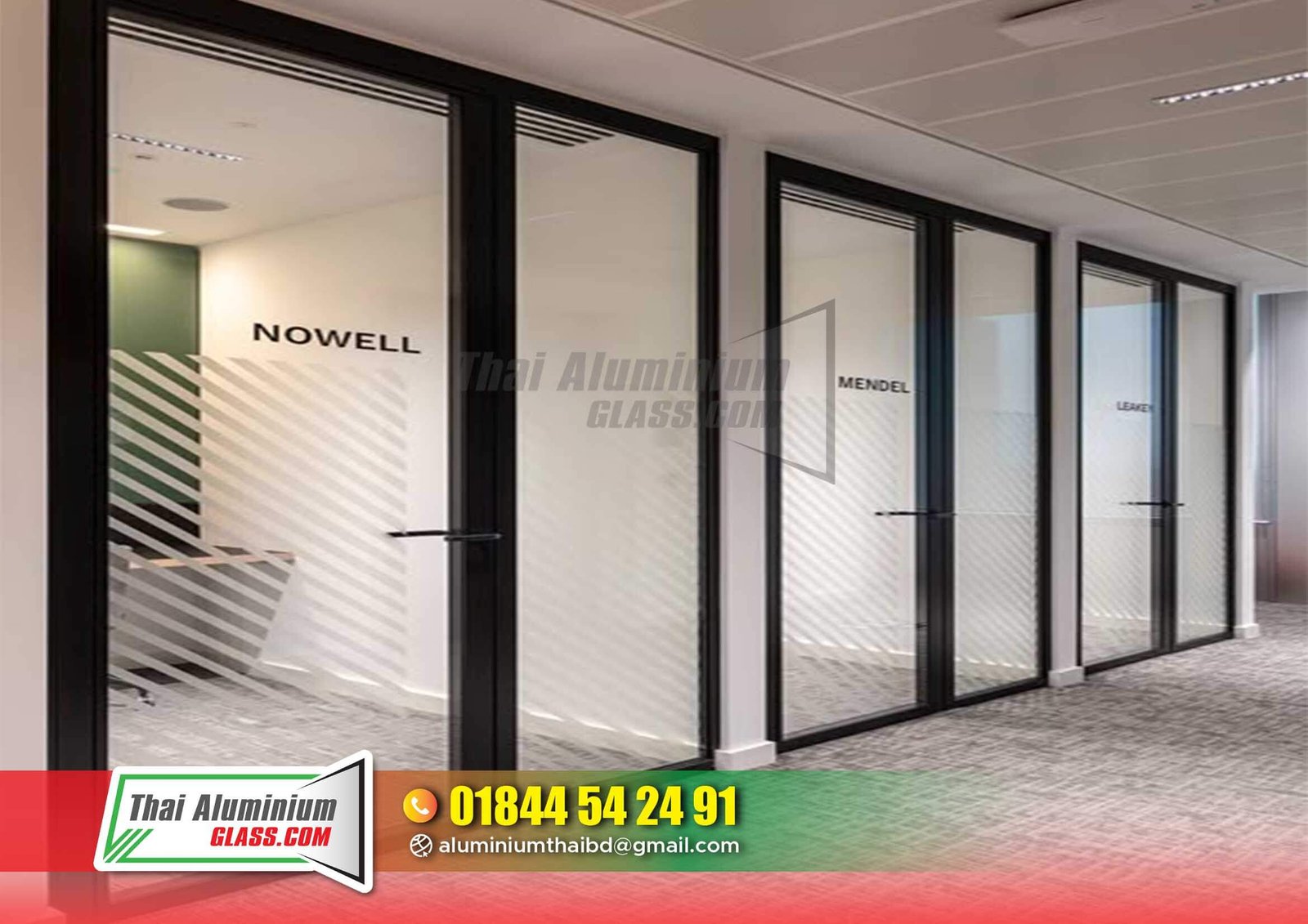 Glass Partition with Aluminium Frame